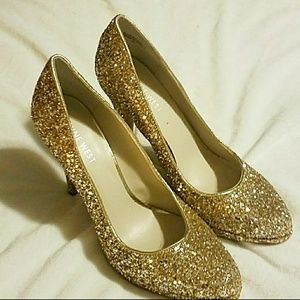 Gold Glittered Heels